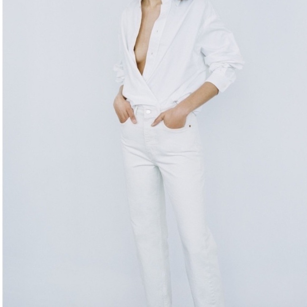 Zara Jeans The Bliss Straight White Size 2